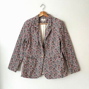 LOFT Stretch Cotton Blend Floral Blazer Women's Size 10 Petite